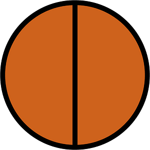 Orange-Brown Circles Fractions 2:2