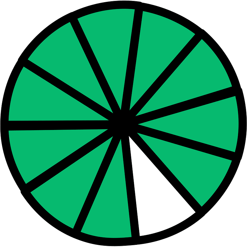 Green Circles Fractions 10:11