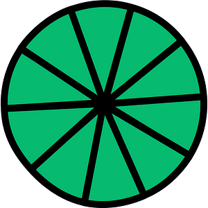 Green Circles Fractions 10:10