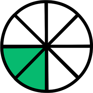 Green Circles Fractions 2:8