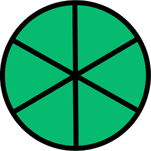 Green Circles Fractions 6:6