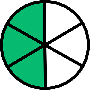 Green Circles Fractions 3:6