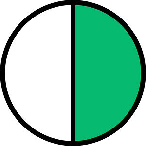 Green Circles Fractions 1:2