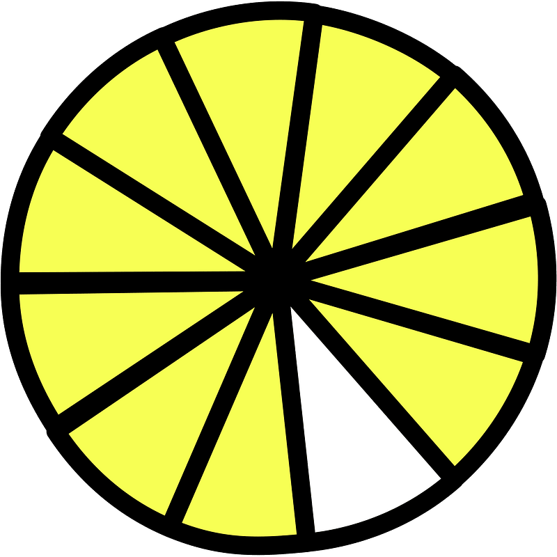 Yellow Circles Fractions 10:11 - Free vector clipart images on ...