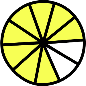 Yellow Circles Fractions 8:10