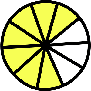 Yellow Circles Fractions 7:10