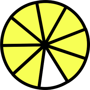 Yellow Circles Fractions 8:9