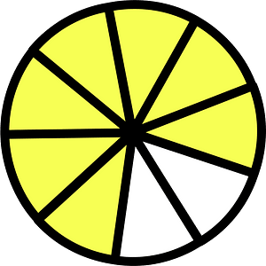 Yellow Circles Fractions 7:9