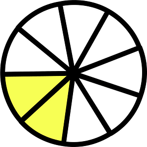 Yellow Circles Fractions 2:9