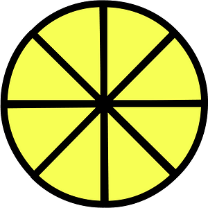 Yellow Circles Fractions 8:8