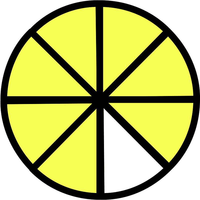 Yellow Circles Fractions 7:8