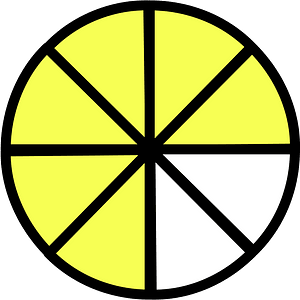 Yellow Circles Fractions 6:8