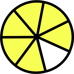 Yellow Circles Fractions 6:7