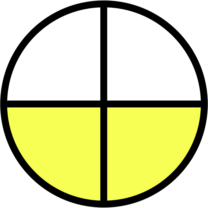 Yellow Circles Fractions 2:4