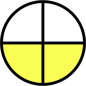 Yellow Circles Fractions 2:4