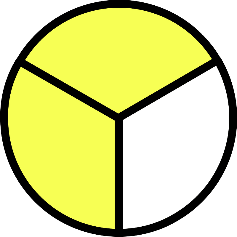 Yellow Circles Fractions 2:3
