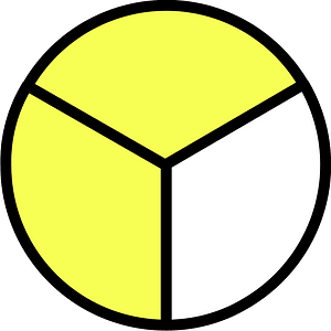 Yellow Circles Fractions 2:3