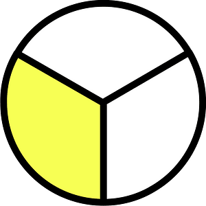 Yellow Circles Fractions 1:3