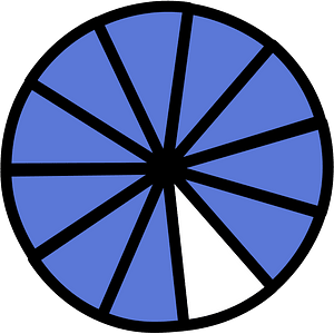 Ultramarine Circles Fractions 10:11