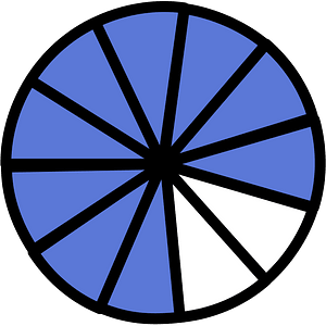 Ultramarine Circles Fractions 9:11