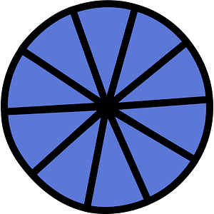 Ultramarine Circles Fractions 10:10