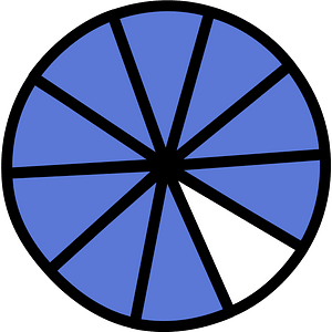 Ultramarine Circles Fractions 9:10