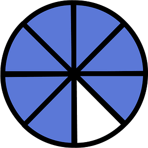 Ultramarine Circles Fractions 7:8