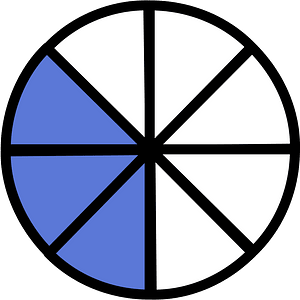 Ultramarine Circles Fractions 3:8