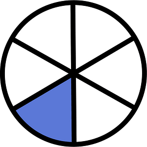 Ultramarine Circles Fractions 1:6