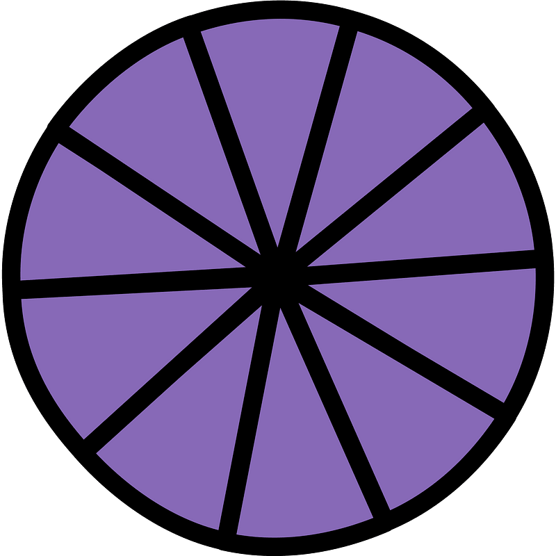 Violet Circles Fractions 10:10