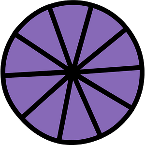 Violet Circles Fractions 10:10