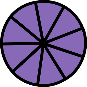 Violet Circles Fractions 9:9