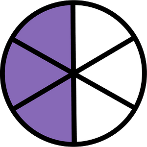 Violet Circles Fractions 3:6