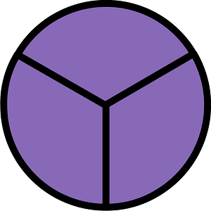 Violet Circles Fractions 3:3