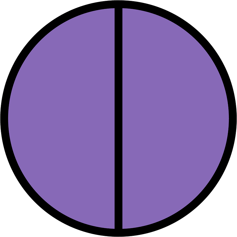 Violet Circles Fractions 2:2
