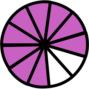 Magenta Circles Fractions 9:11