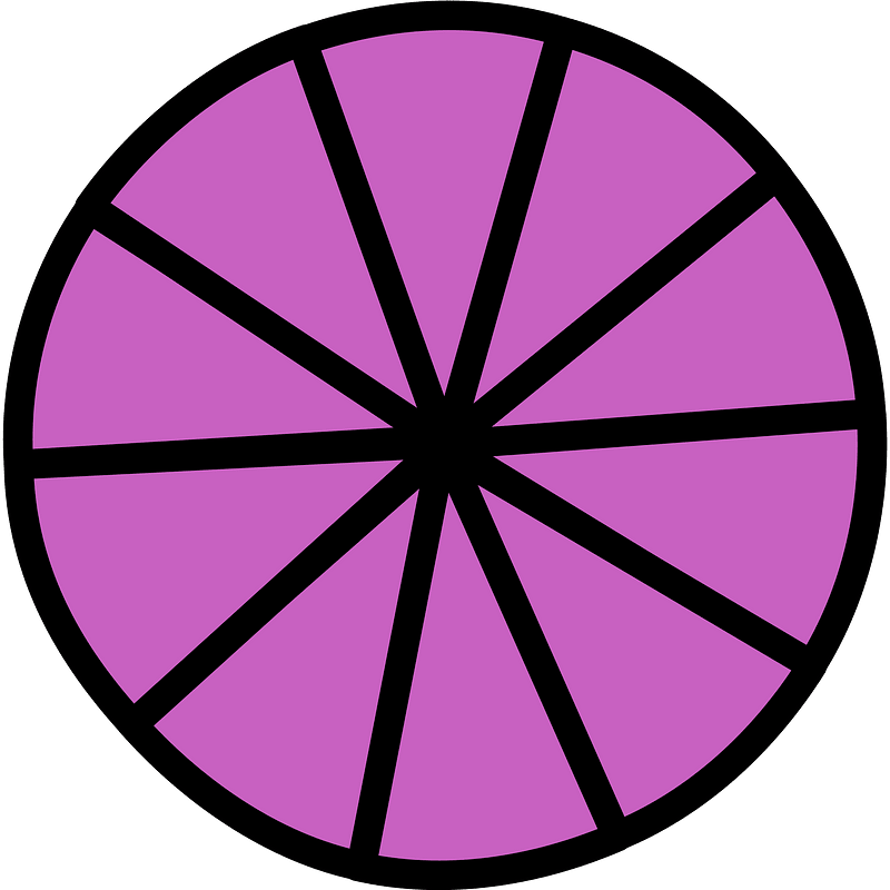 Magenta Circles Fractions 10:10
