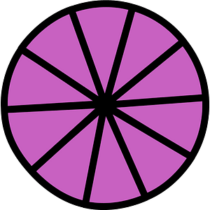 Magenta Circles Fractions 10:10