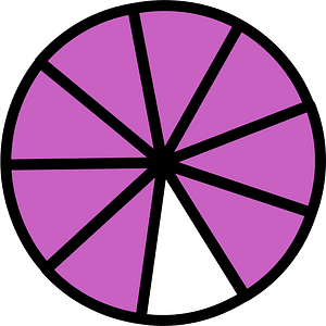 Magenta Circles Fractions 8:9
