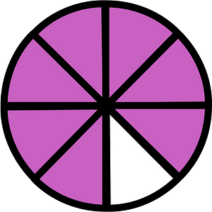 Magenta Circles Fractions 7:8