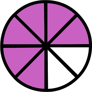 Magenta Circles Fractions 6:8
