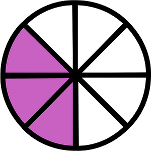Magenta Circles Fractions 3:8