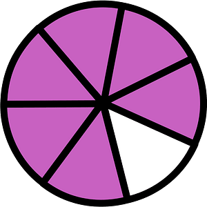 Magenta Circles Fractions 6:7
