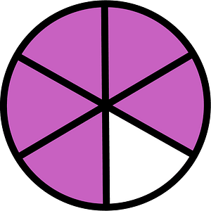 Magenta Circles Fractions 5:6
