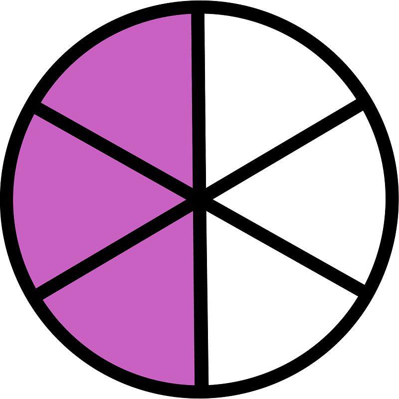 Magenta Circles Fractions 3:6