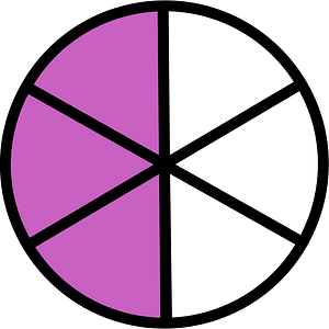 Magenta Circles Fractions 3:6