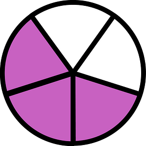 Magenta Circles Fractions 3:5