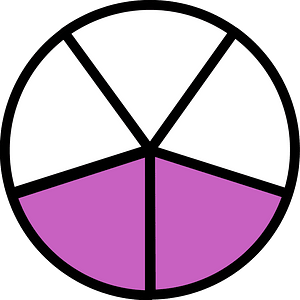 Magenta Circles Fractions 2:5