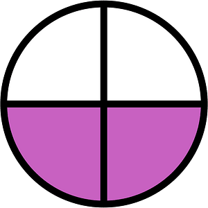 Magenta Circles Fractions 2:4