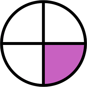 Magenta Circles Fractions 1:4